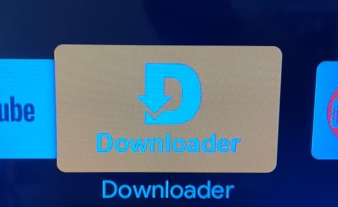 Downloader app on a TV home screen
